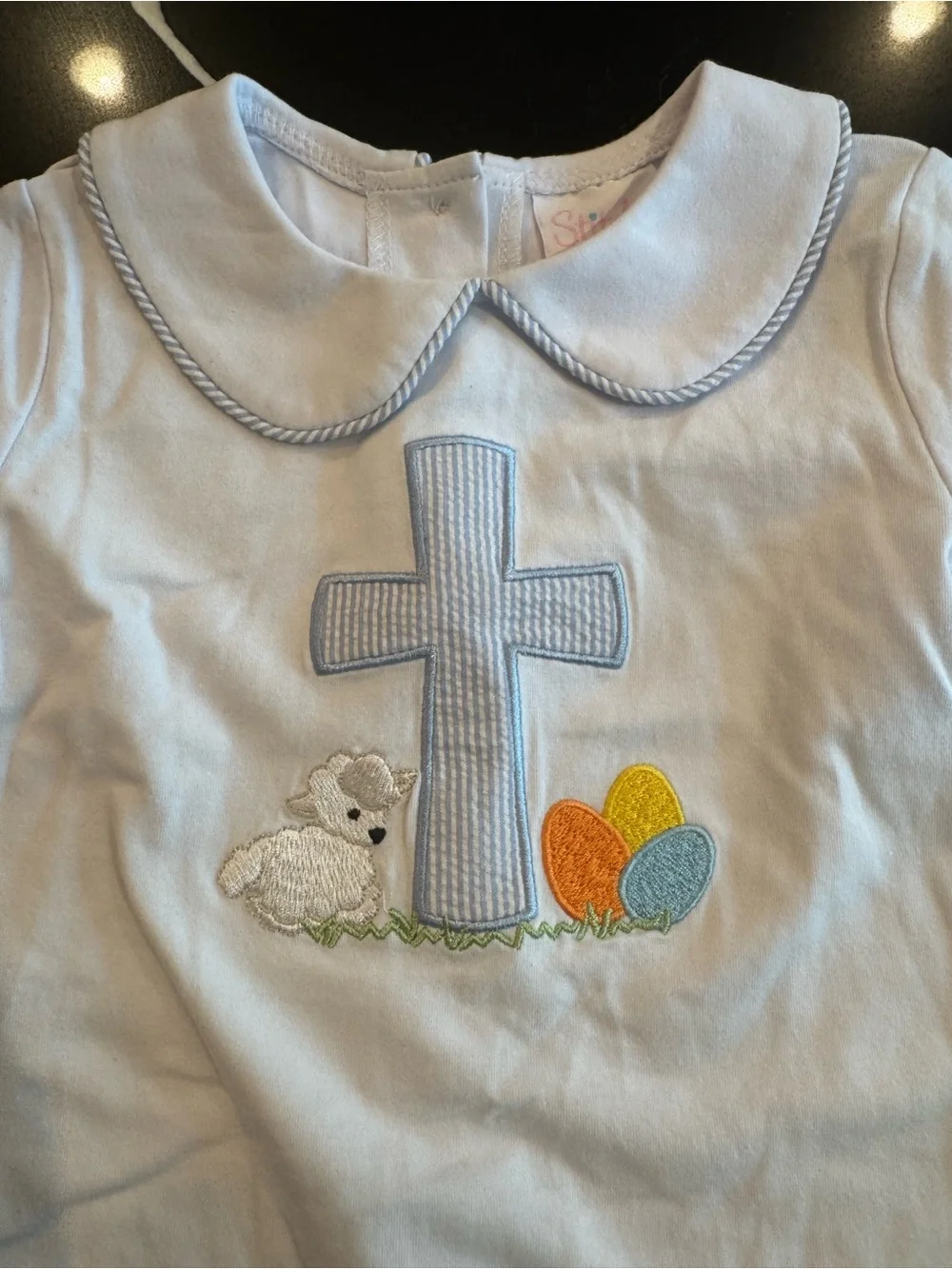 Baby Boy Blue Cross Appliqué‎ Matching Set